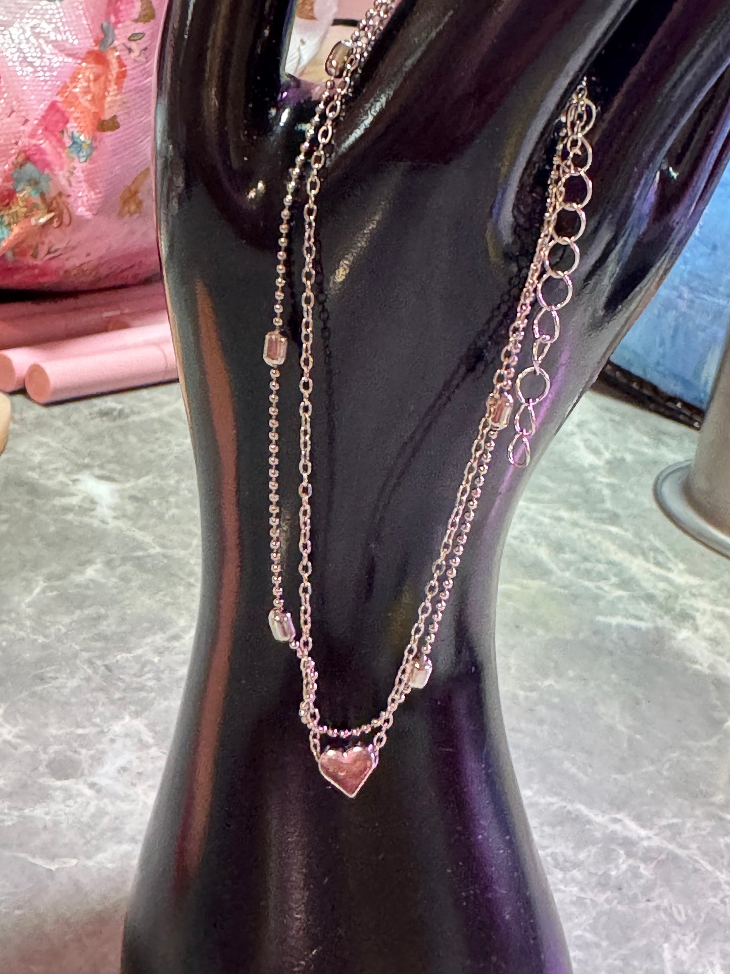 Midnight Heart Anklet